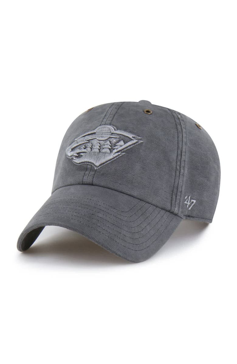 CARHARTT X 47 Men's Carhartt x '47  Charcoal Minnesota Wild Clean Up Adjustable Hat, Alternate, color, Charcoal