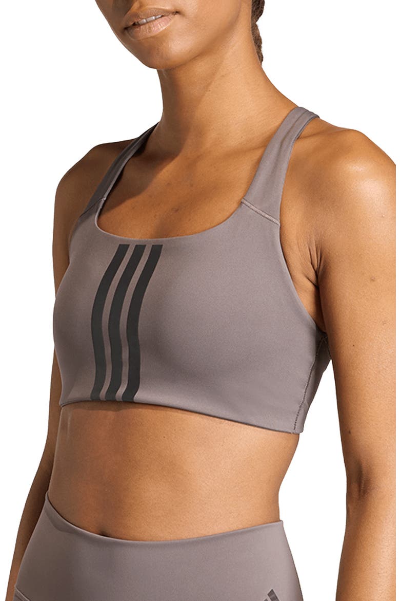 Opt 3-Stripes Low Impact Sports Bra, Main, color, CHARCOAL/ BLACK