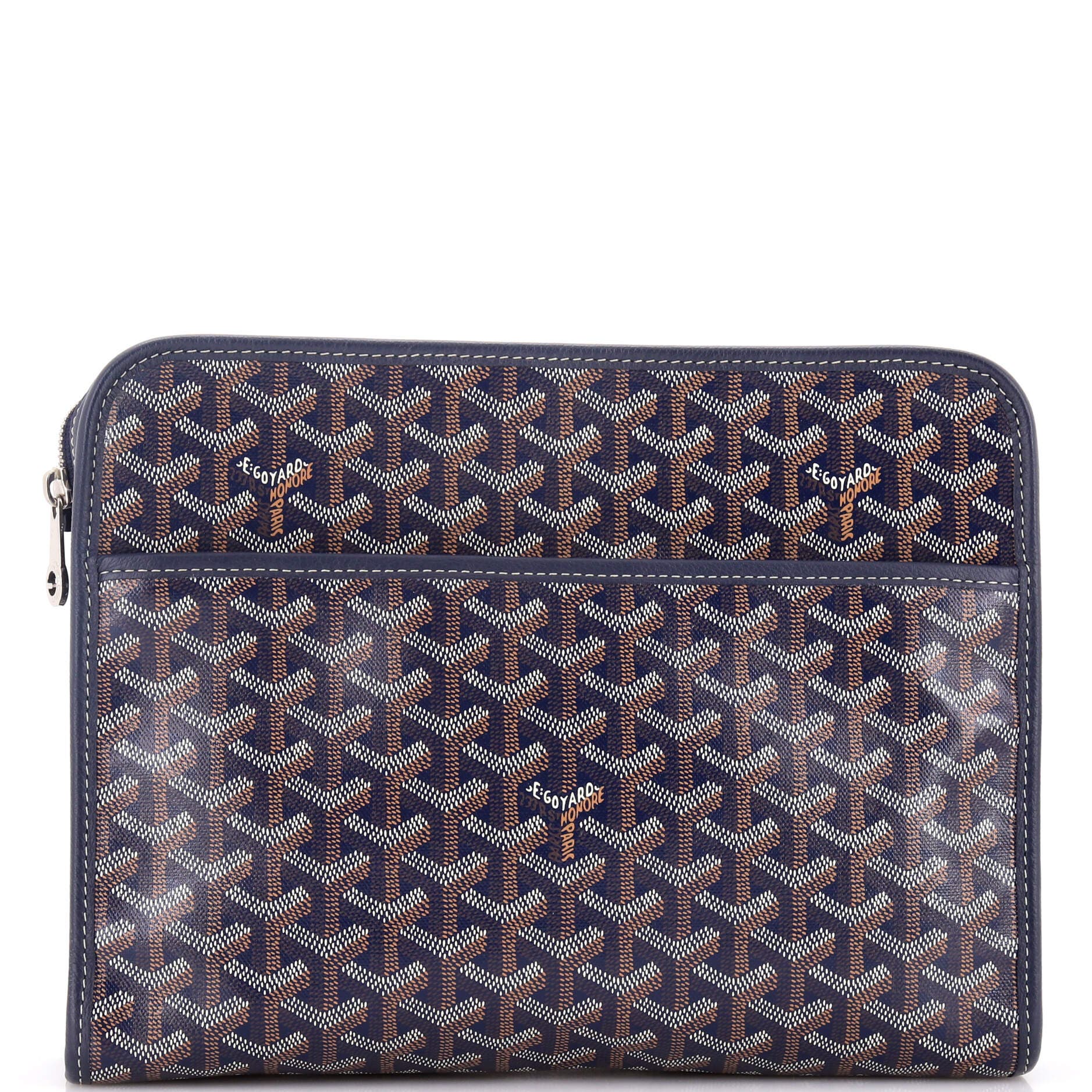 Pre-Owned Goyard Jouvence Toiletry Pouch Coated Canvas GM, Main, color, Blue