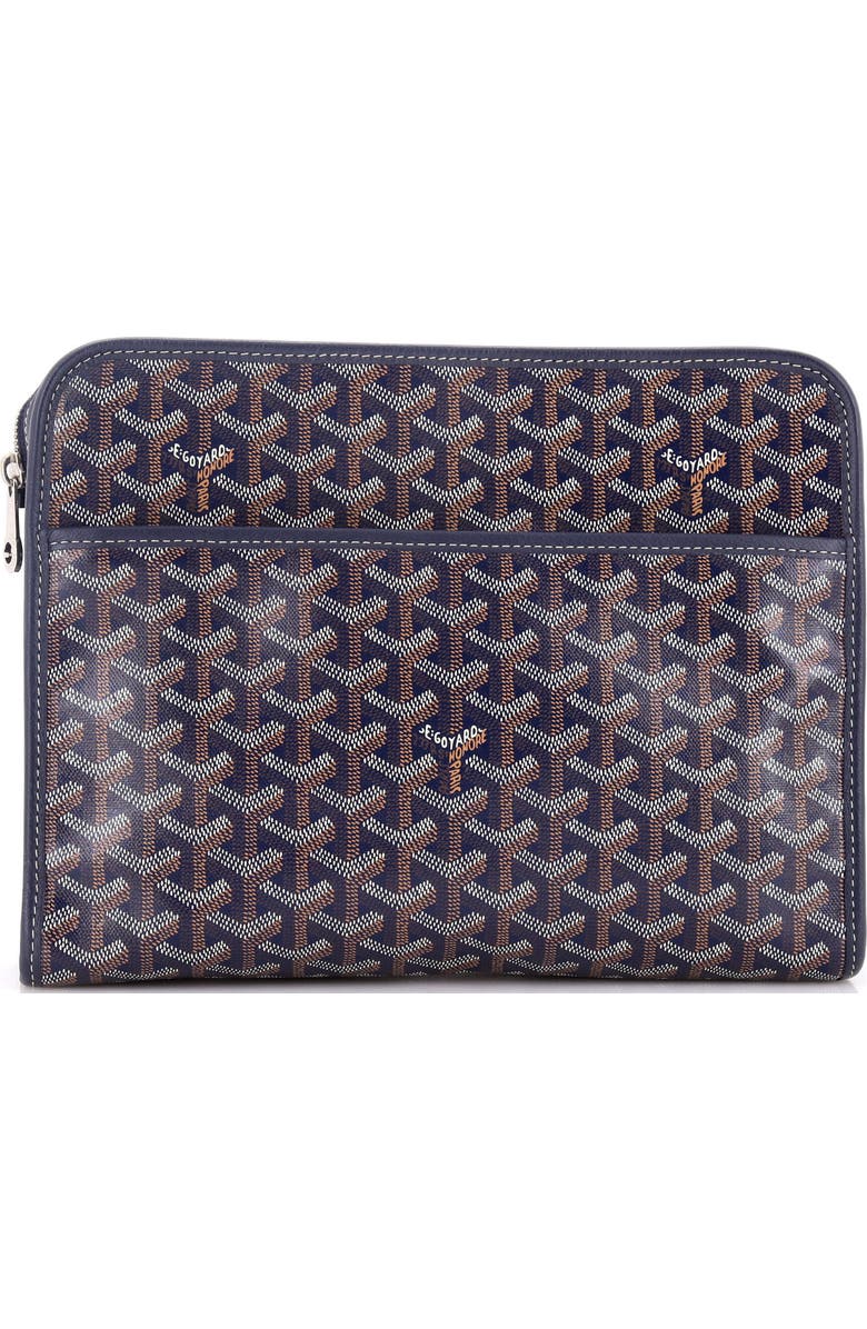 Pre-Owned Goyard Jouvence Toiletry Pouch Coated Canvas GM, Main, color, Blue