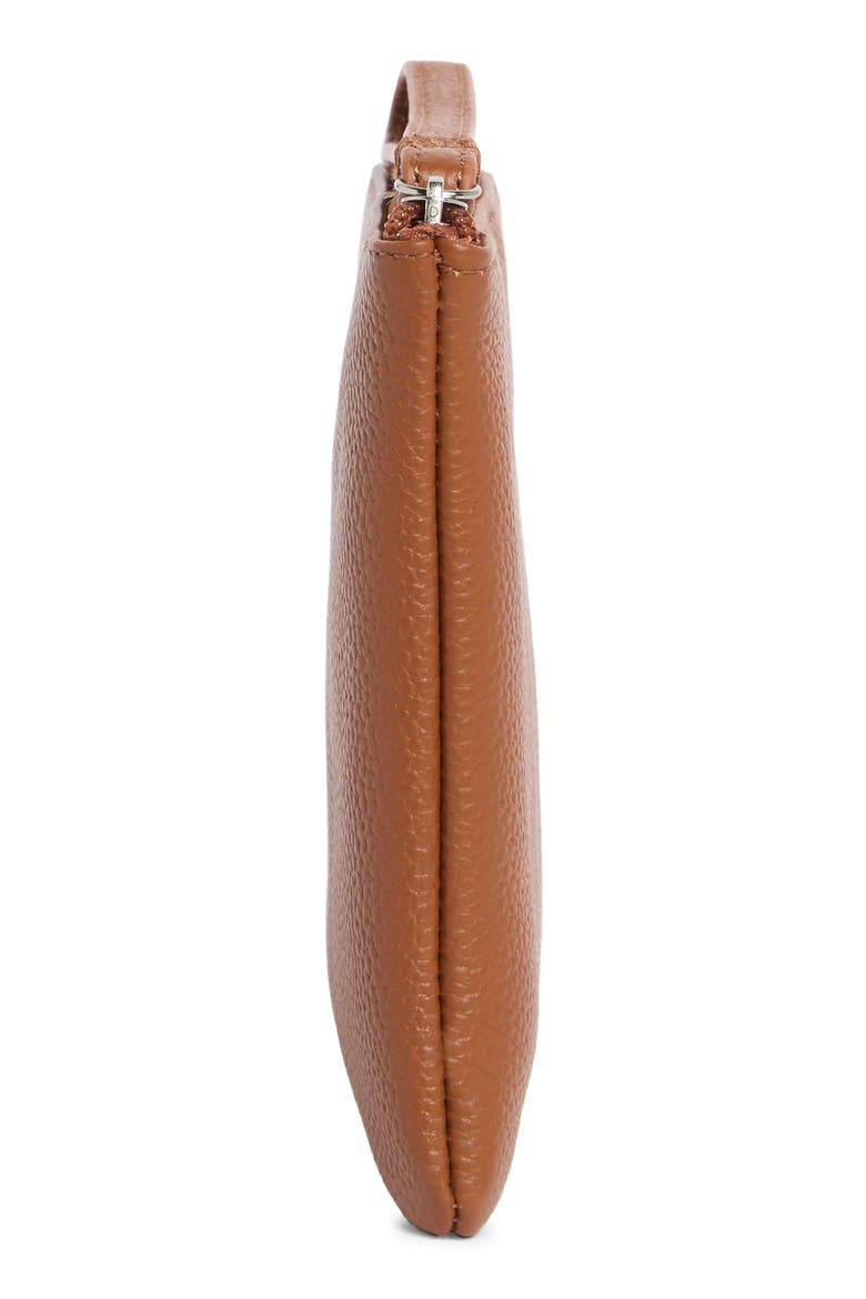 Pebbled Wristlet, Alternate, color, COGNAC
