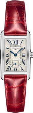 Longines DolceVita II Leather Strap Watch, 23mm x 37mm