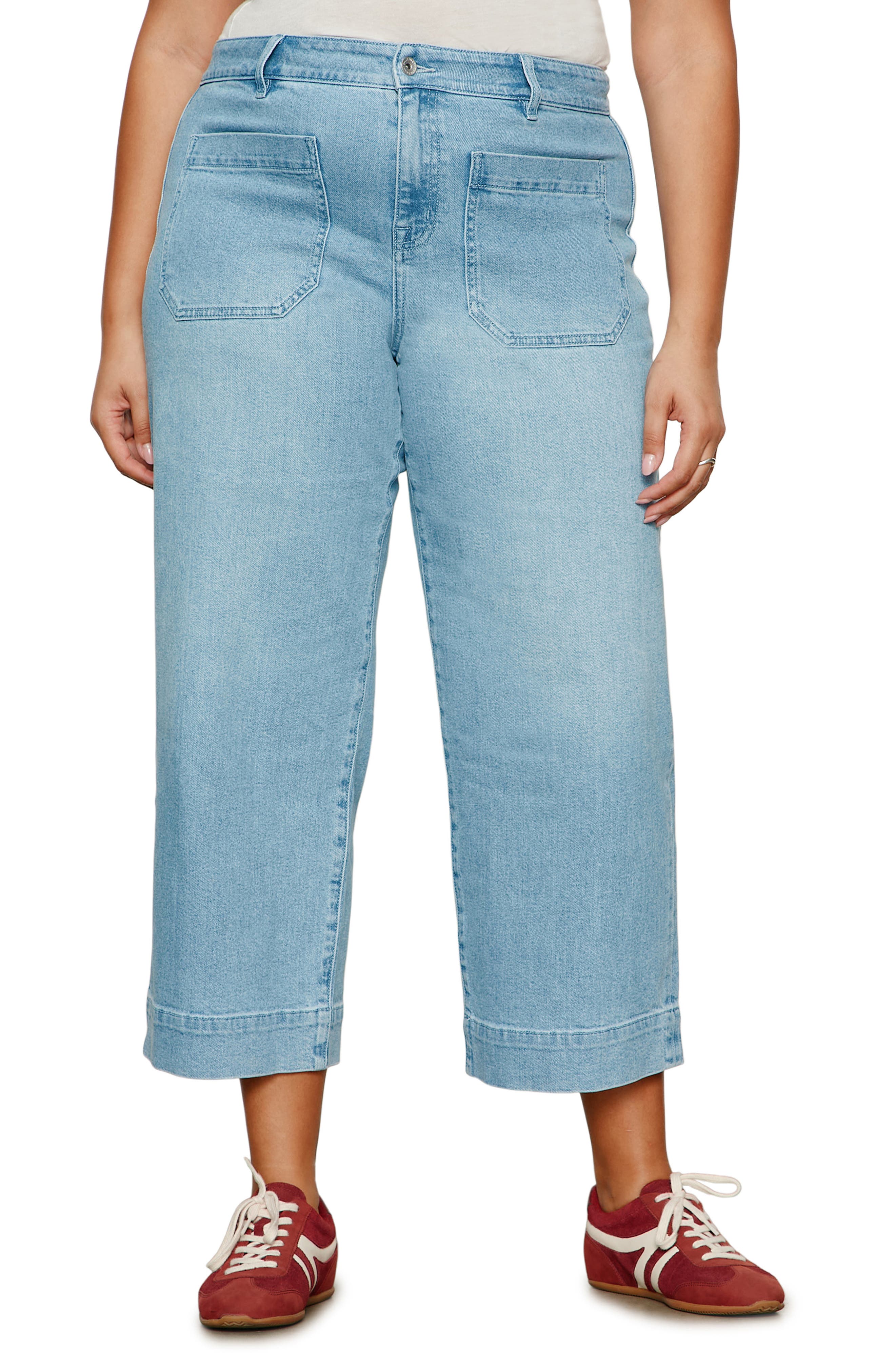 Sanctuary The Marine High Waist Patch Pocket Crop Jeans