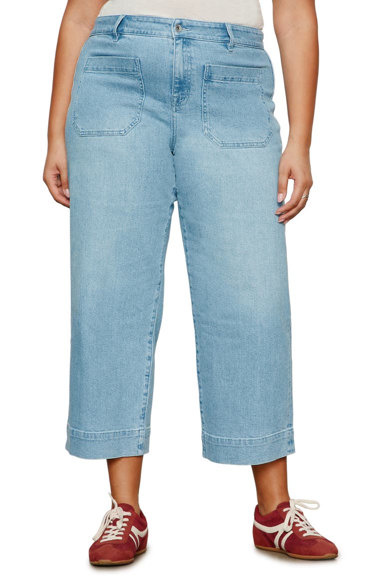 The Marine High Waist Patch Pocket Crop Jeans, Main, color, DOLLFACE BLUE