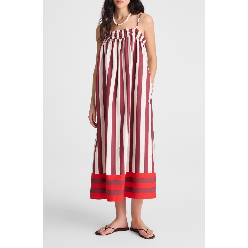 Madewell Stripe Ruffle A-line Maxi Dress In Multi
