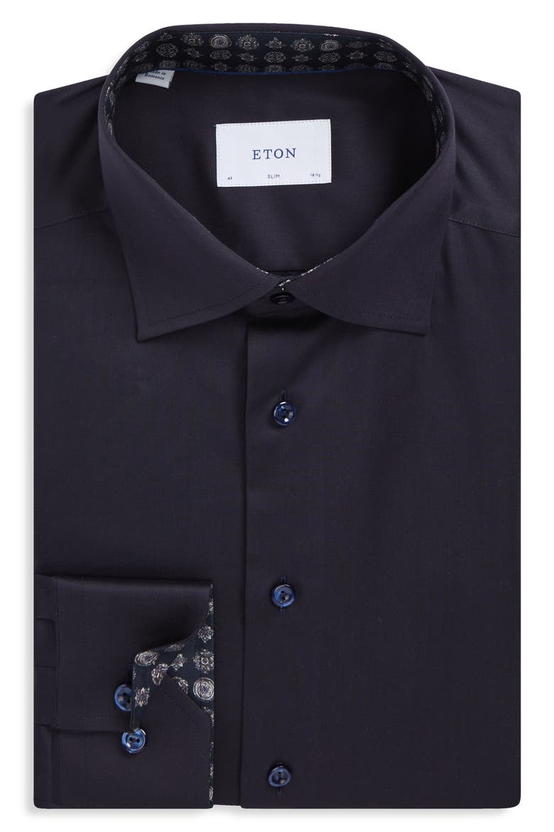 Slim Fit Solid Shirt, Main, color, NAVY