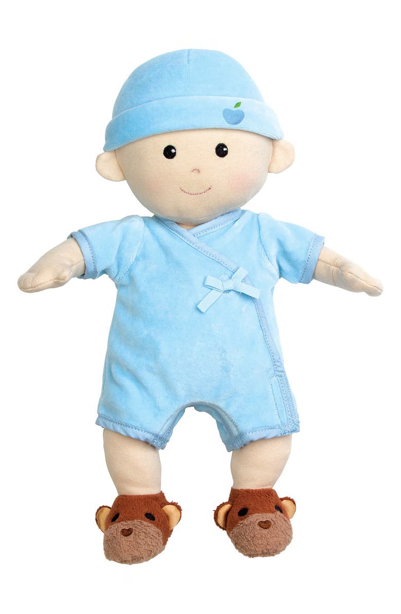 APPLE PARK Soft Organic Cotton Baby Doll, Main, color, Blue