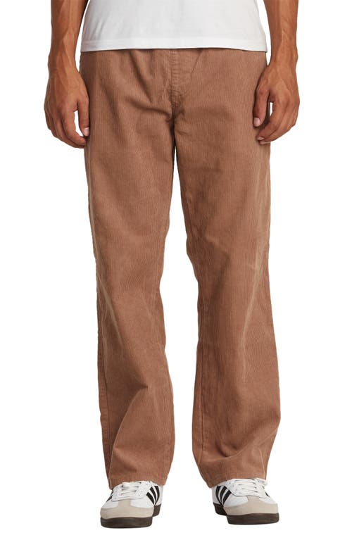 RVCA Americana Elastic Waist Corduroy Pants in Sonora Brown 