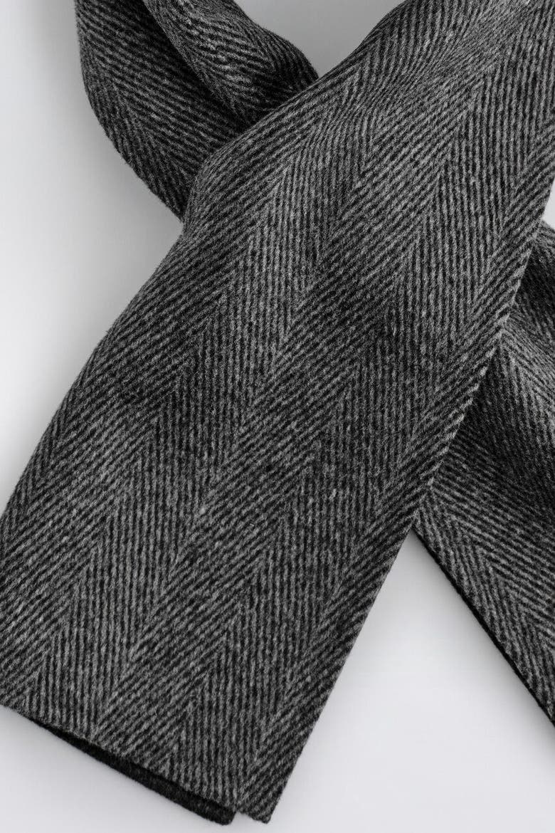 Double-faced Wool Scarf, Alternate, color, GRAY