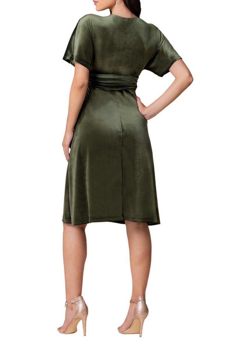 Angelic Velvet Cocktail Dress, Alternate, color, Olive