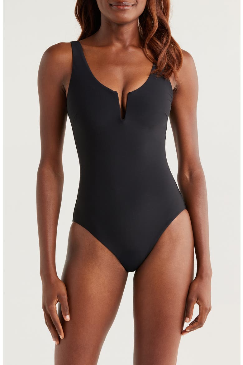 Verity One-Piece Swimsuit, Main, color, BLACK