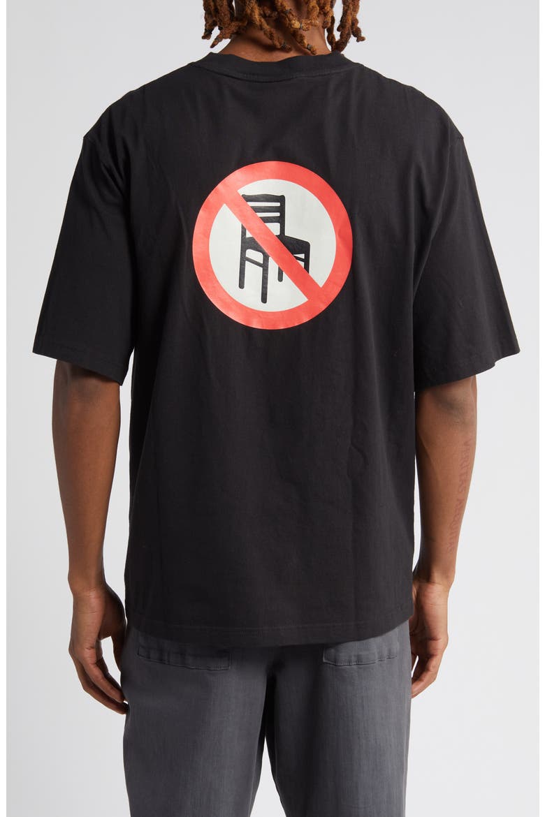 No Sitting Cotton Graphic T-Shirt, Alternate, color, BLACK
