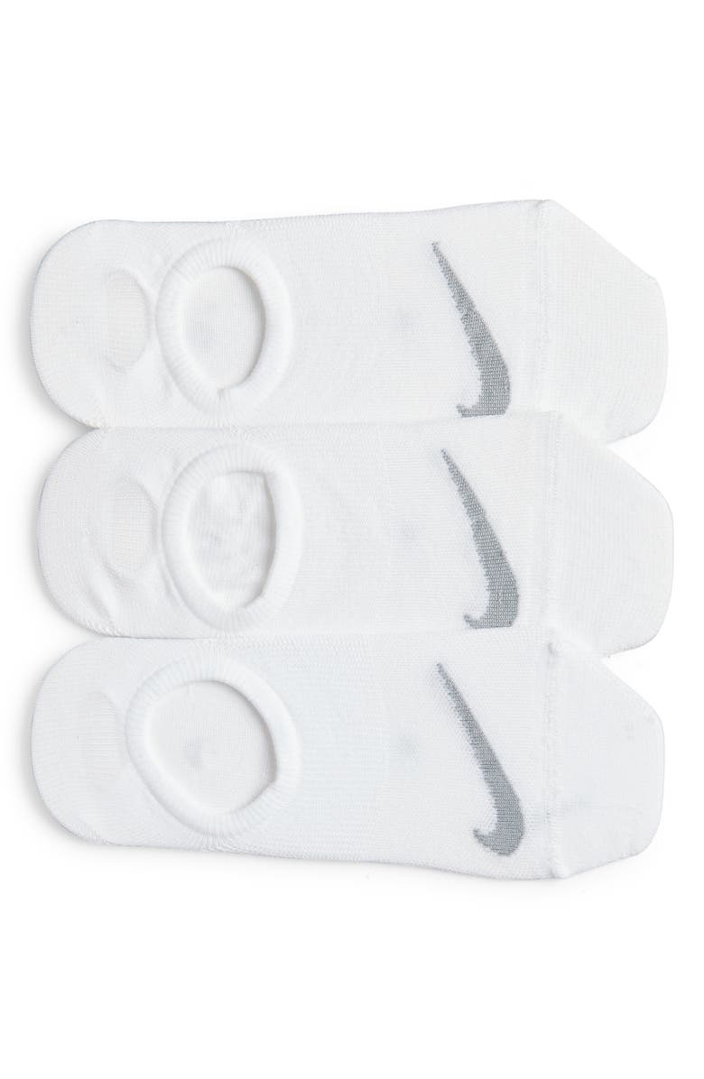 Nike Everyday Plus Assorted 3-Pack No-Show Socks, Main, color, 101 White/Wlfgry