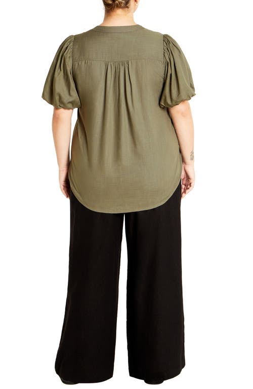 City Chic Georgia Short Sleeve Button Front Shirt