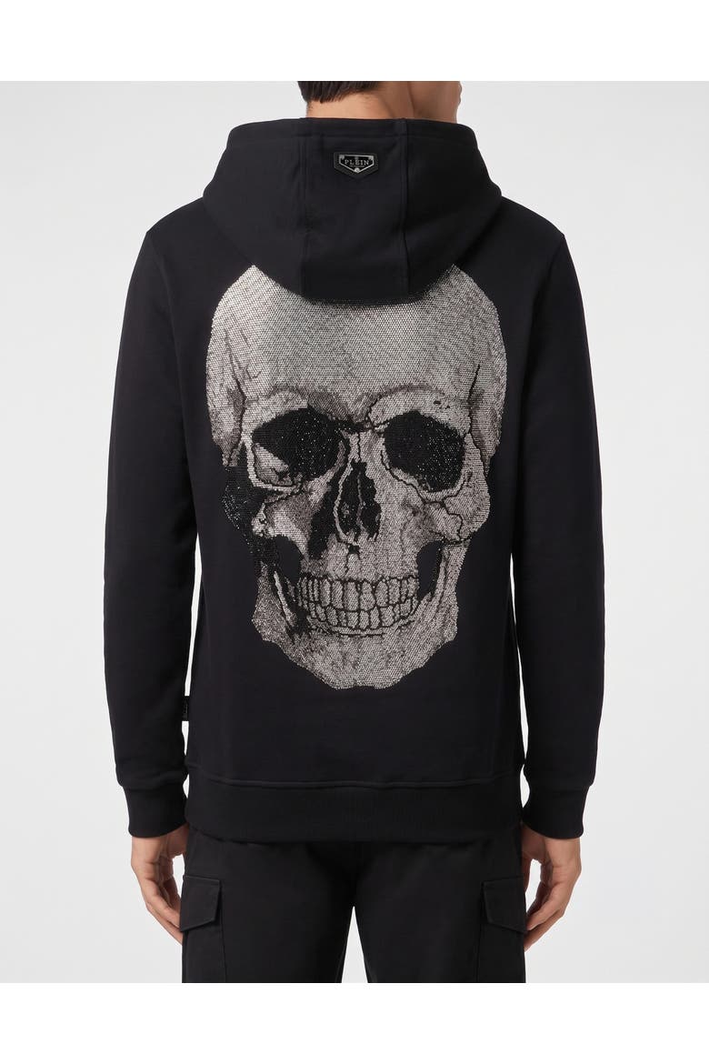 Hoodie Zip Skull Stones Men, Alternate, color, black