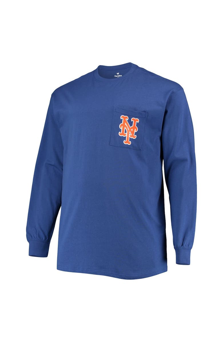 FANATICS Men's Fanatics Branded Royal New York Mets Big & Tall Solid Back Hit Long Sleeve T-Shirt, Alternate, color, 