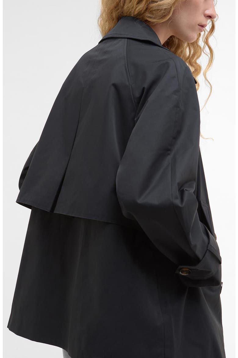 Maisy Showerproof Double Breasted Jacket, Alternate, color, BLACK SAFARI TARTAN