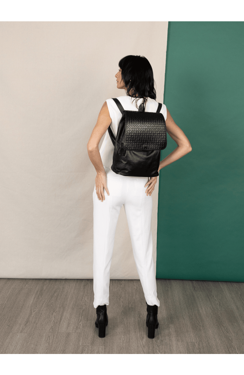 Deux Mains Woven Backpack, Alternate, color, Black