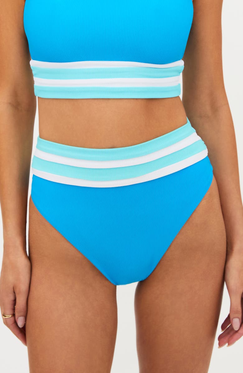Beach Riot Thalia High Rise Bikini Bottoms, Main, color, Riviera Royal