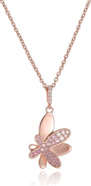 Classicharms Pavé Butterfly Pendant Necklace
