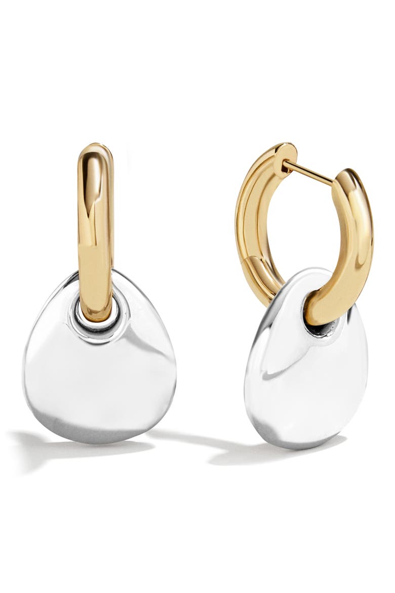 Mila Drop Hoop Earrings, Main, color, GOLD/ SILVER