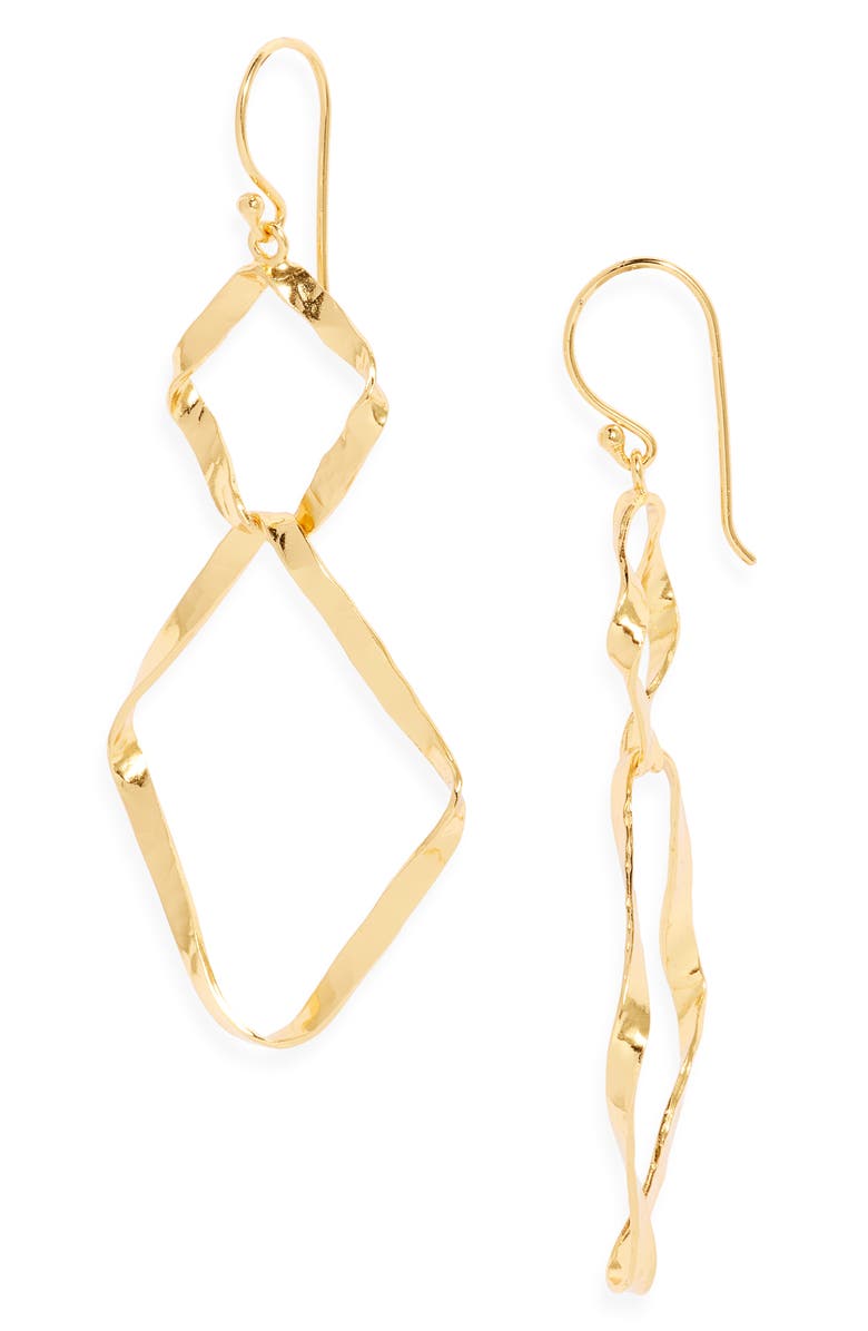 Kiara by Ki-ele Aria Drop Earrings, Main, color, Gold