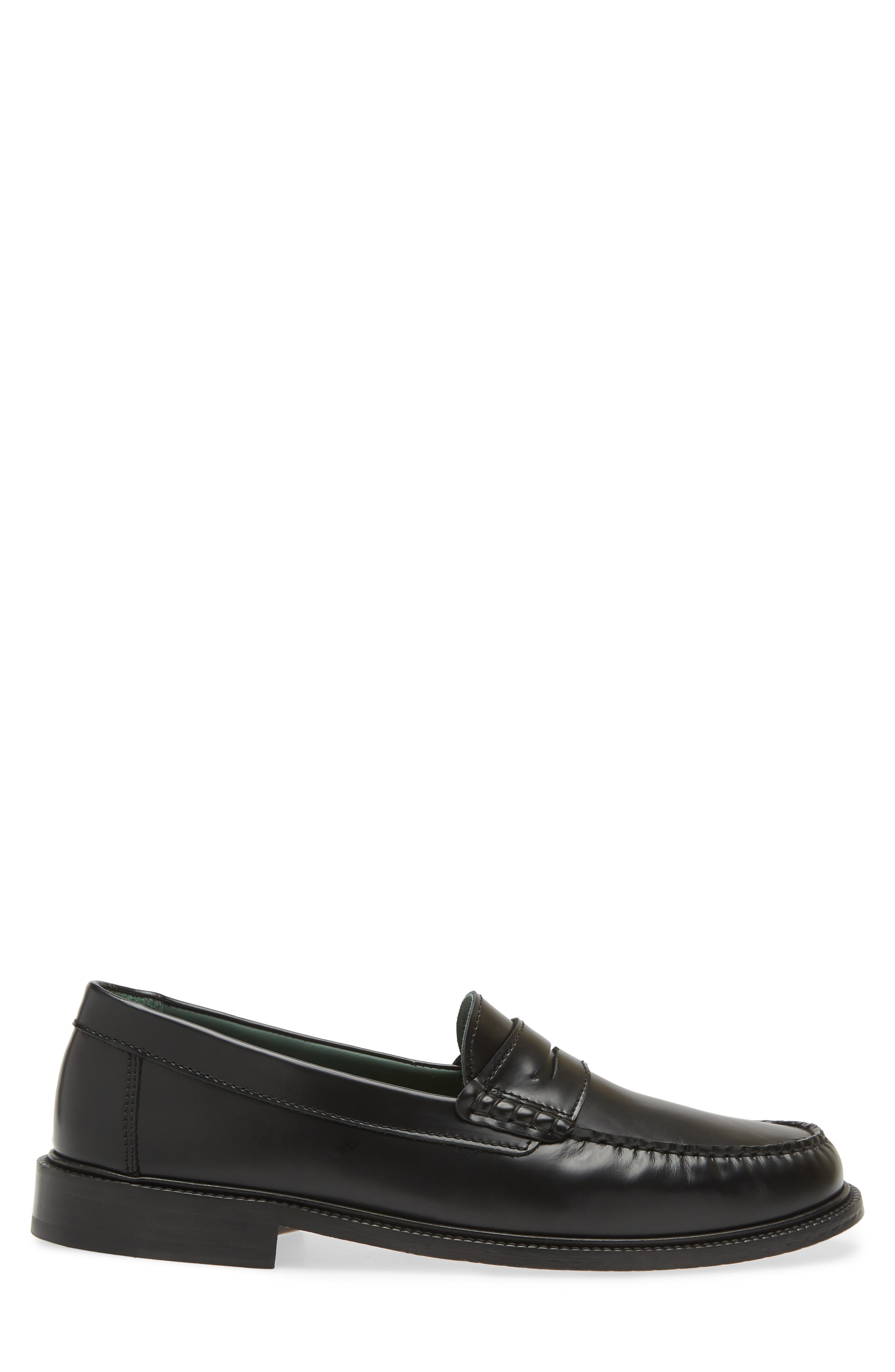 VINNY'S Yardee Penny Loafer, Alternate, color, Black Polido Leather