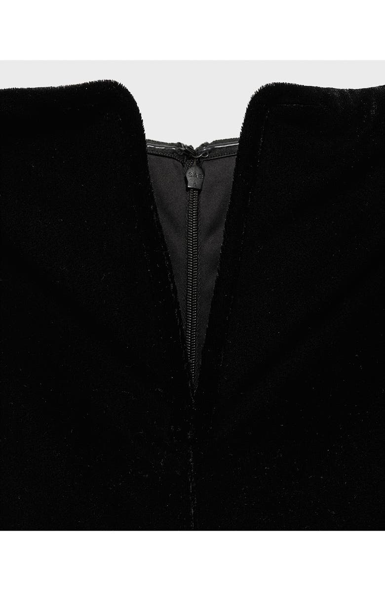 MANGO Strapless Velvet Jumpsuit, Alternate, color, 