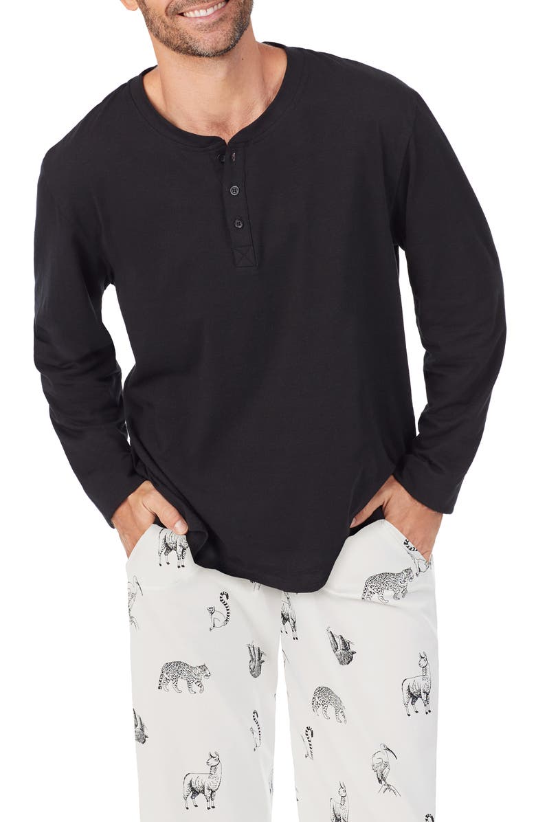 BedHead Pajamas Wild Animals Henley Pajamas, Alternate, color, 