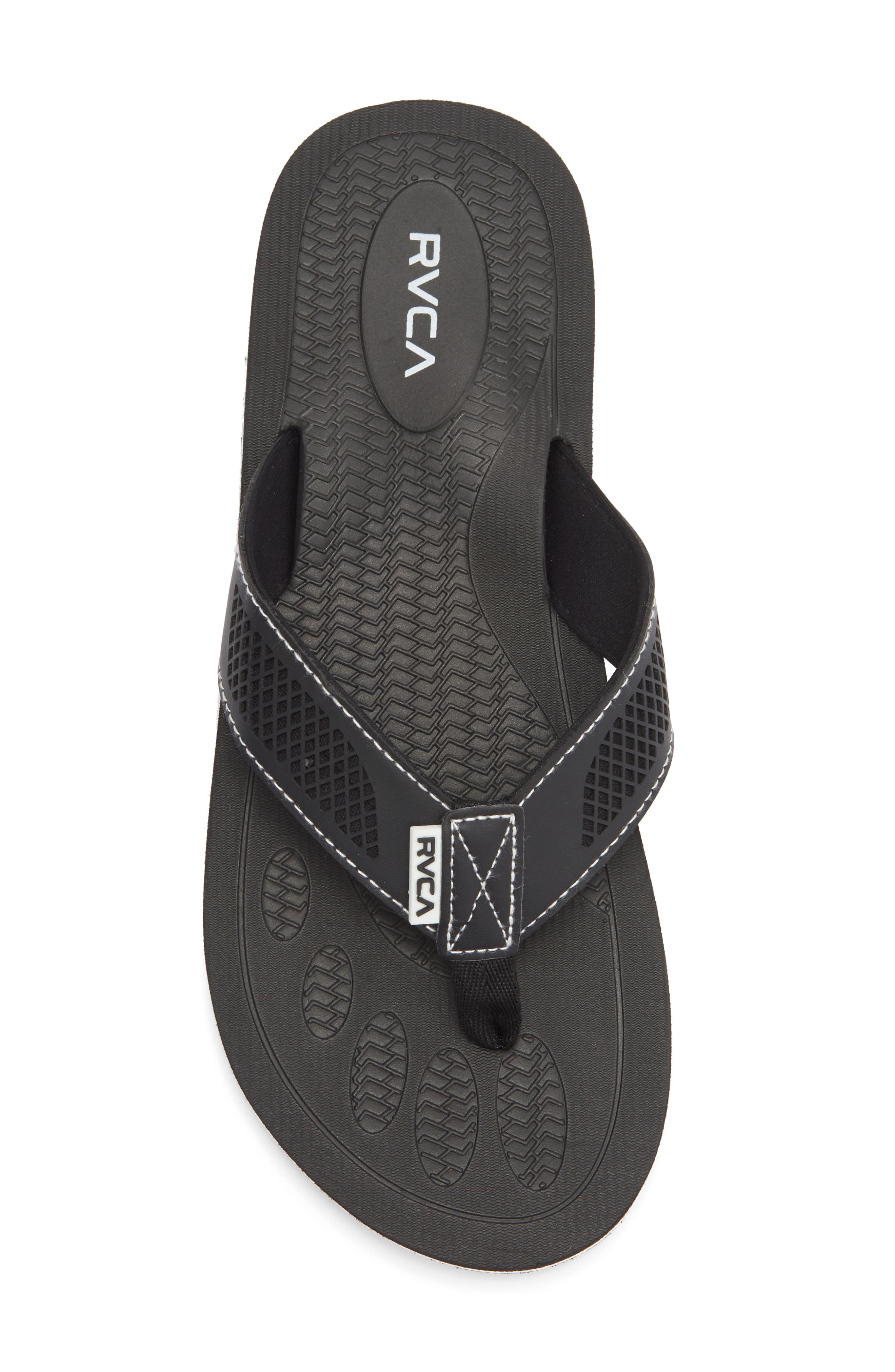 RVCA Perforated Flip Flop Sandal, Alternate, color, Black