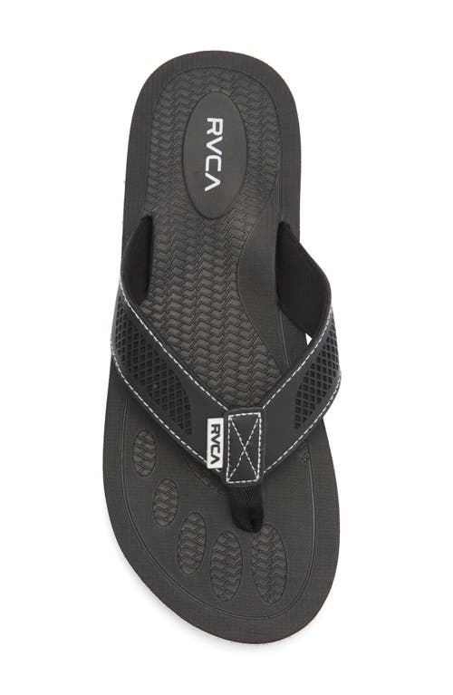Rvca Perforated Flip Flop Sandal In Black
