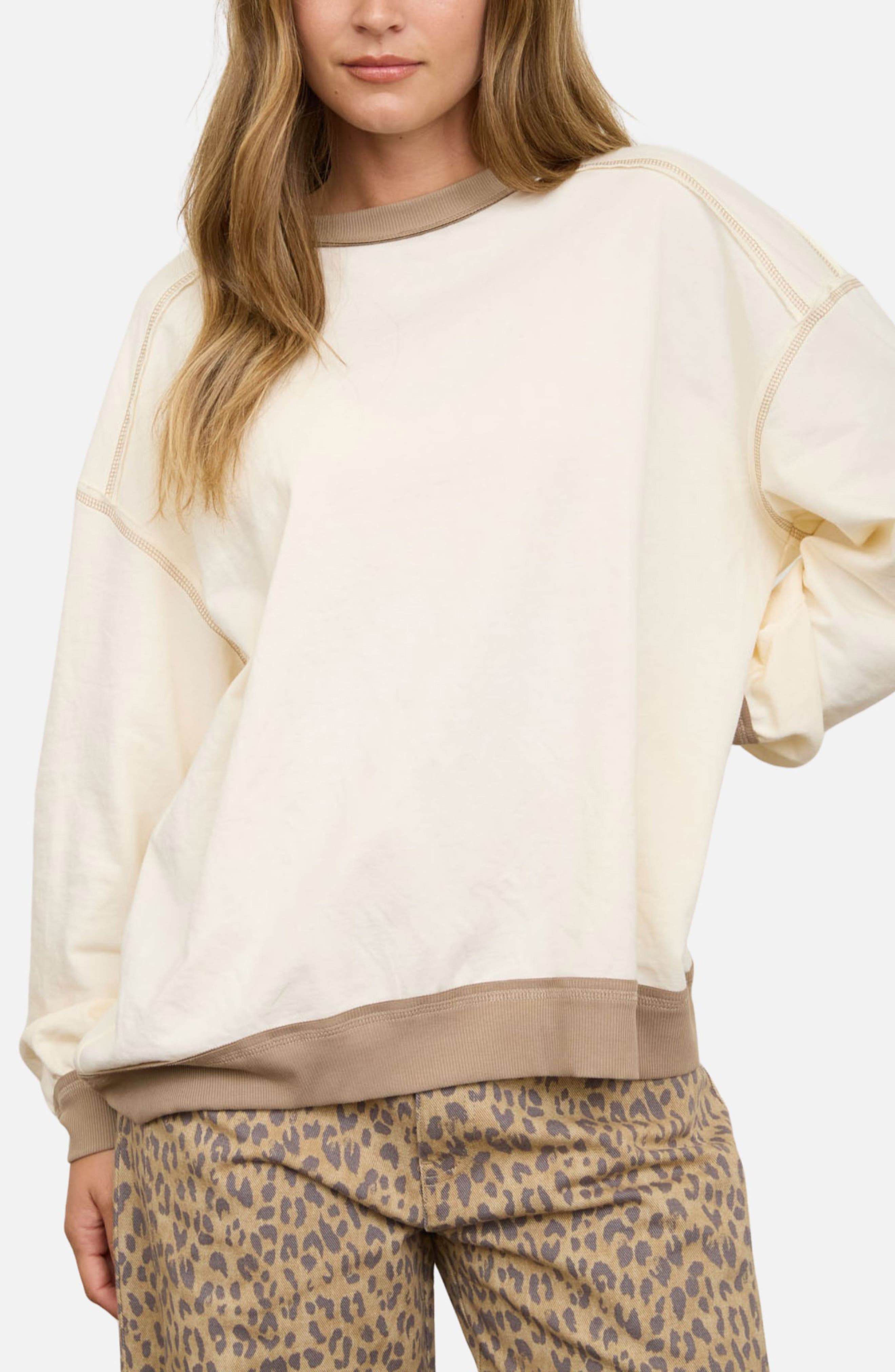 J.O.A. Exposed Seam Sweatshirt (Women) | Nordstrom
