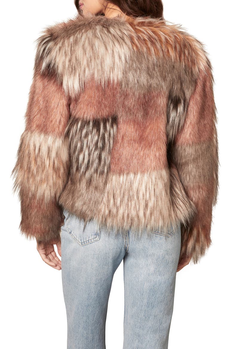 BB Dakota Patch My Drift Faux Fur Jacket, Alternate, color, MULTI