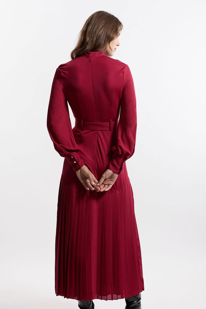 Jersey Ponte Georgette Mix Maxi Dress, Alternate, color, Plum