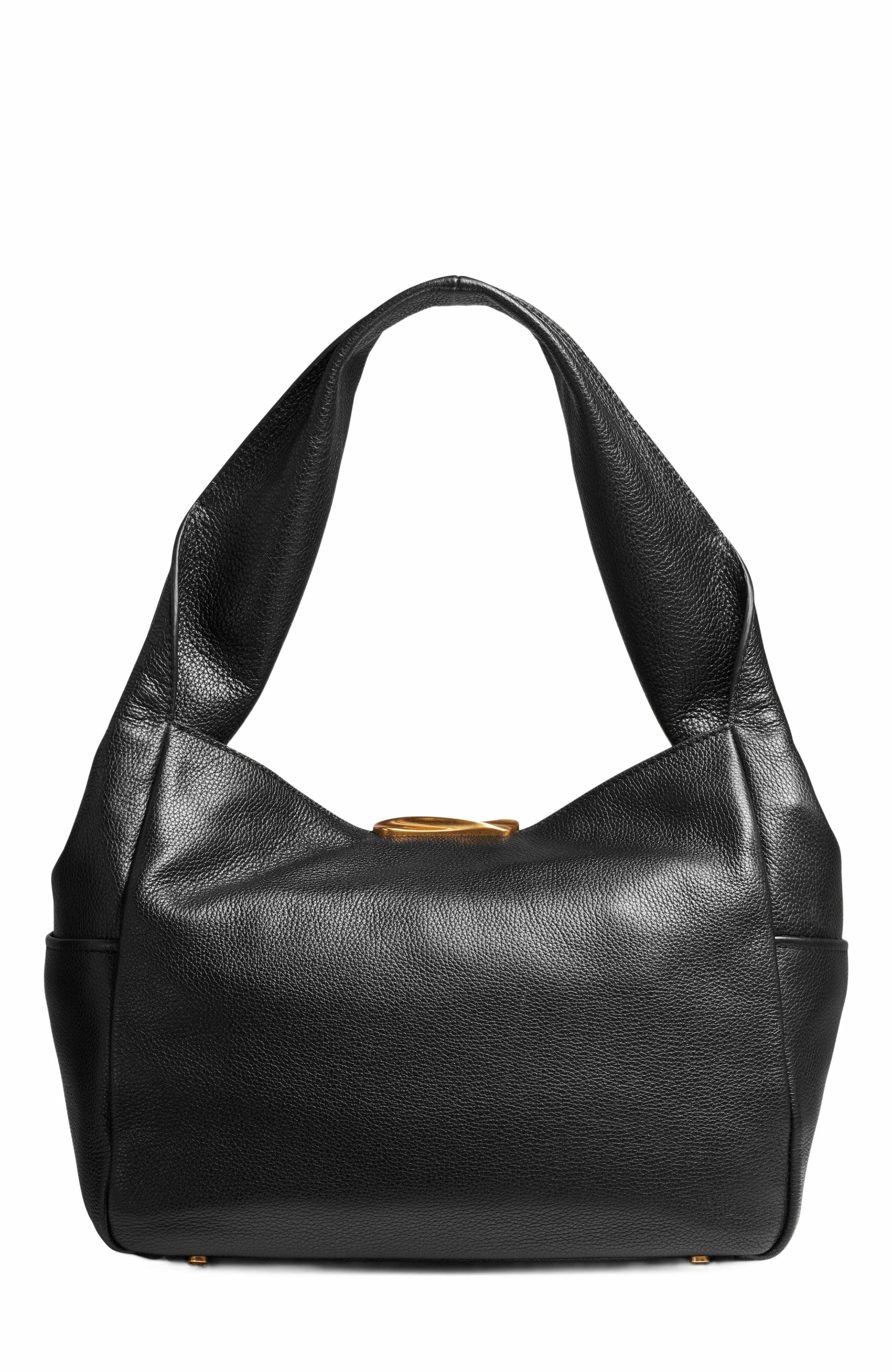 Donna Karan New York Amagansett Shoulder Bag, Alternate, color, Black/Gold