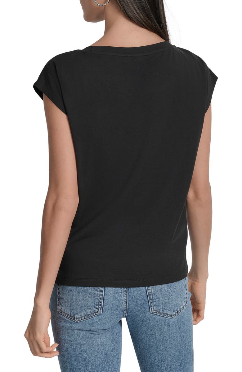 DKNY Grommet Logo T-Shirt, Alternate, color, Black