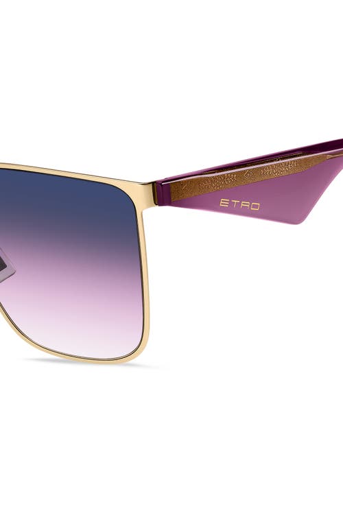 Etro 58mm Gradient Square Sunglasses In Gold