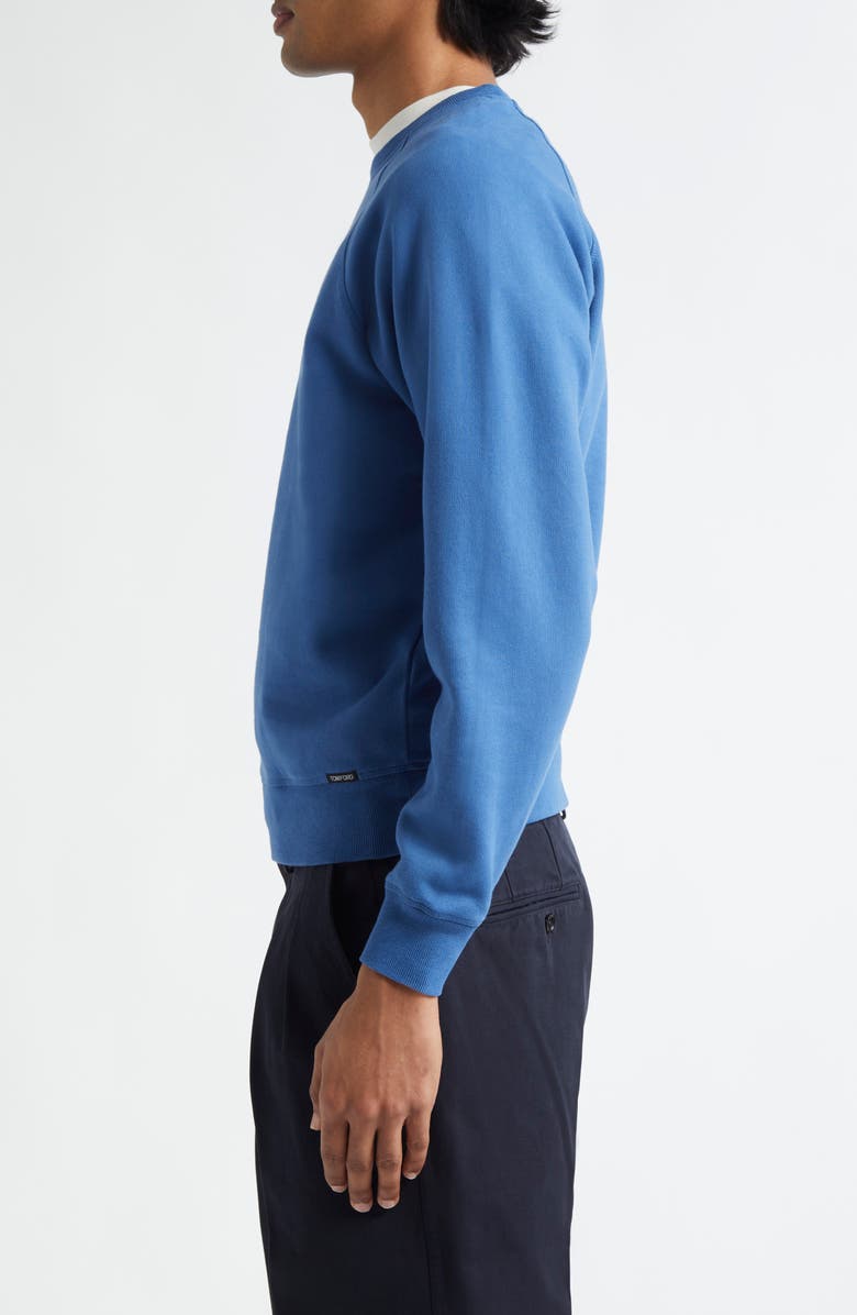 TOM FORD Felpa Garment Dye Crewneck Sweatshirt, Alternate, color, Hb532 Denim Blue