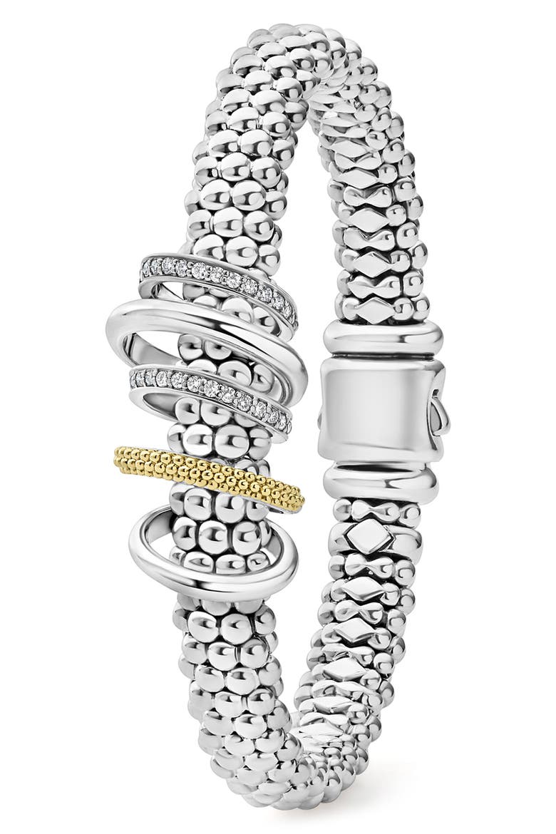 Caviar Lux Pavé Diamond Rope Bracelet, Alternate, color, TWO-TONE
