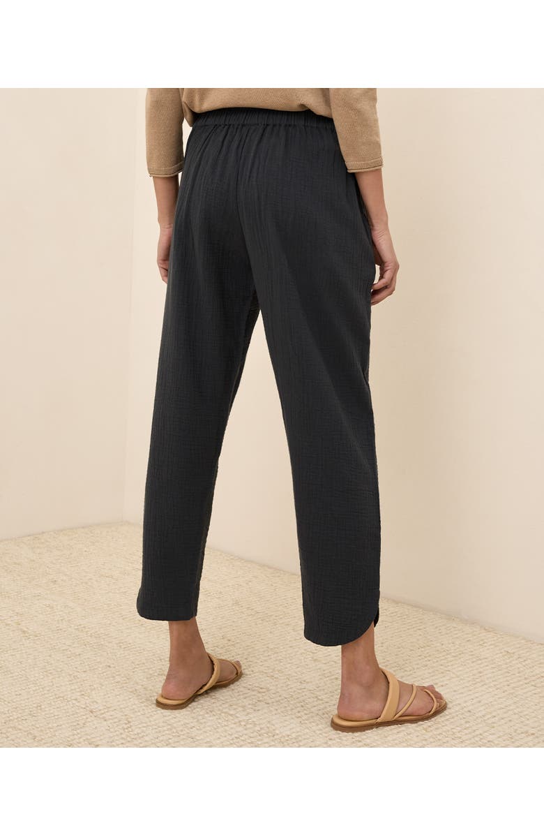 Pact Organic Cotton Coastal Double Gauze Tapered Pull-On Pant, Alternate, color, Black