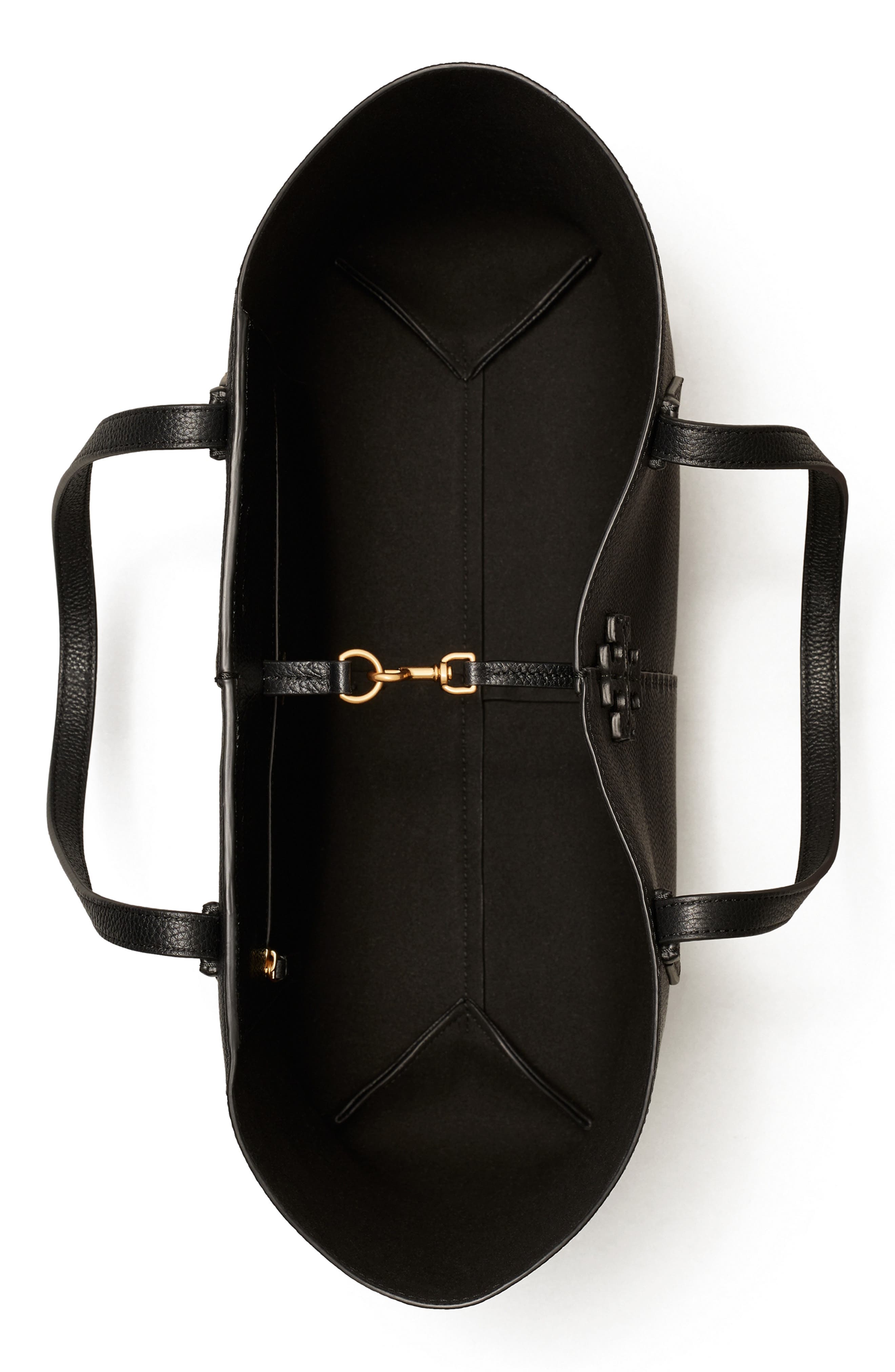 Tory Burch McGraw Leather Tote, Alternate, color, Black