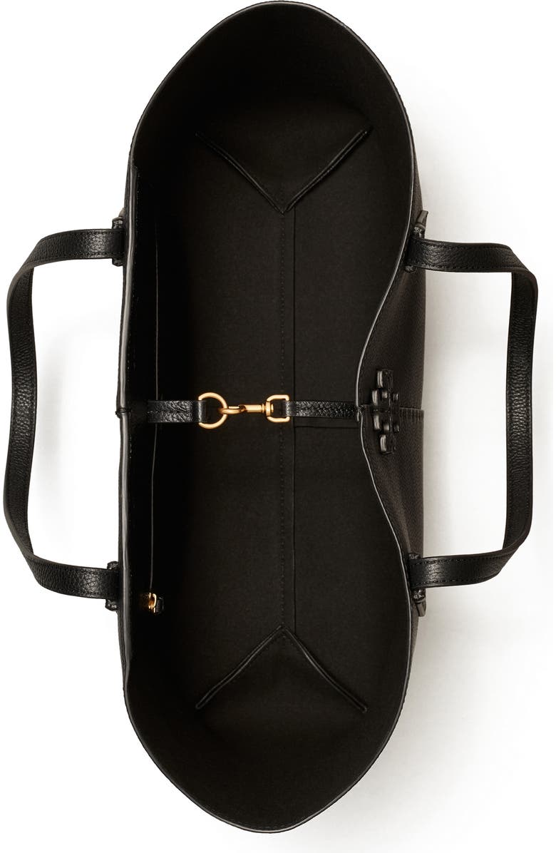 Tory Burch McGraw Leather Tote, Alternate, color, Black
