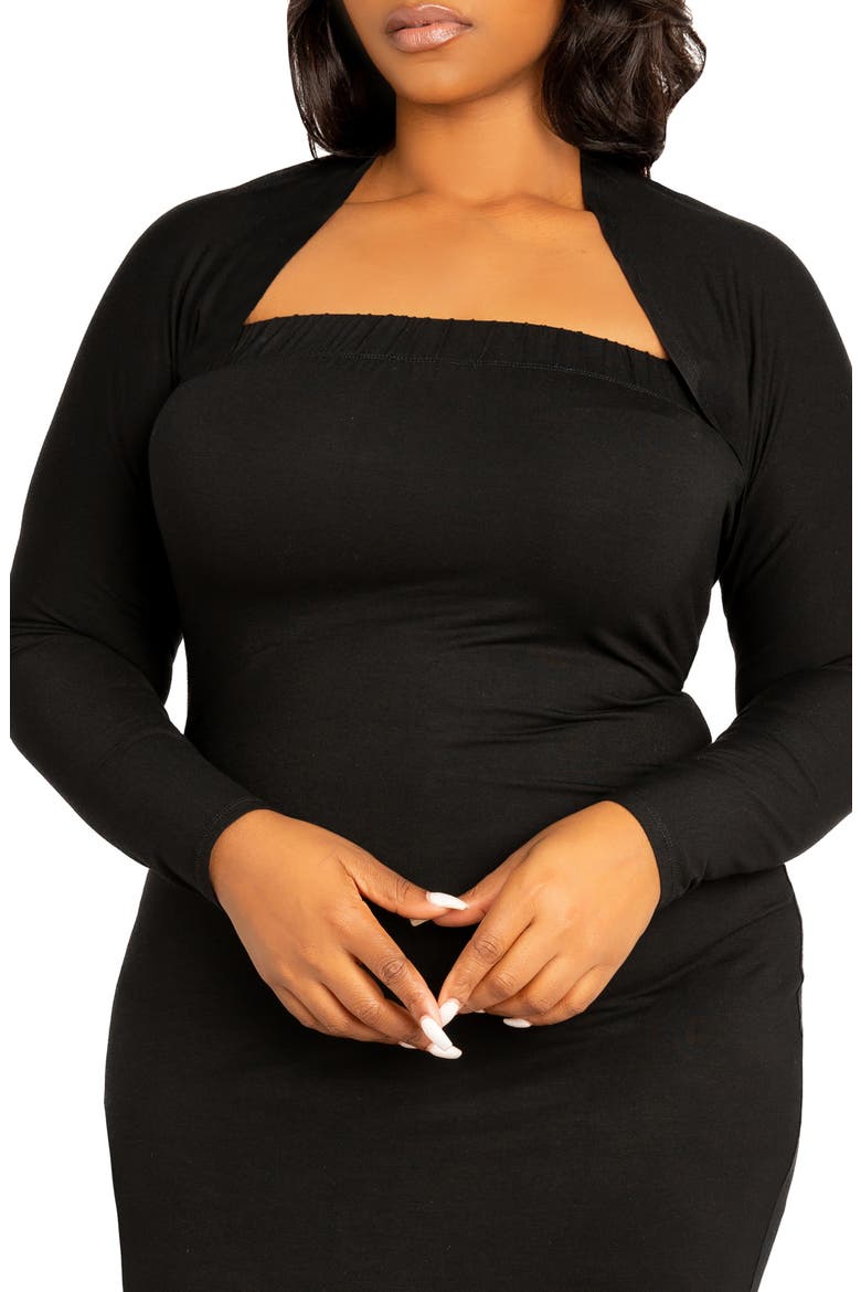 Modal Tube Dress & Shrug, Alternate, color, BLACK