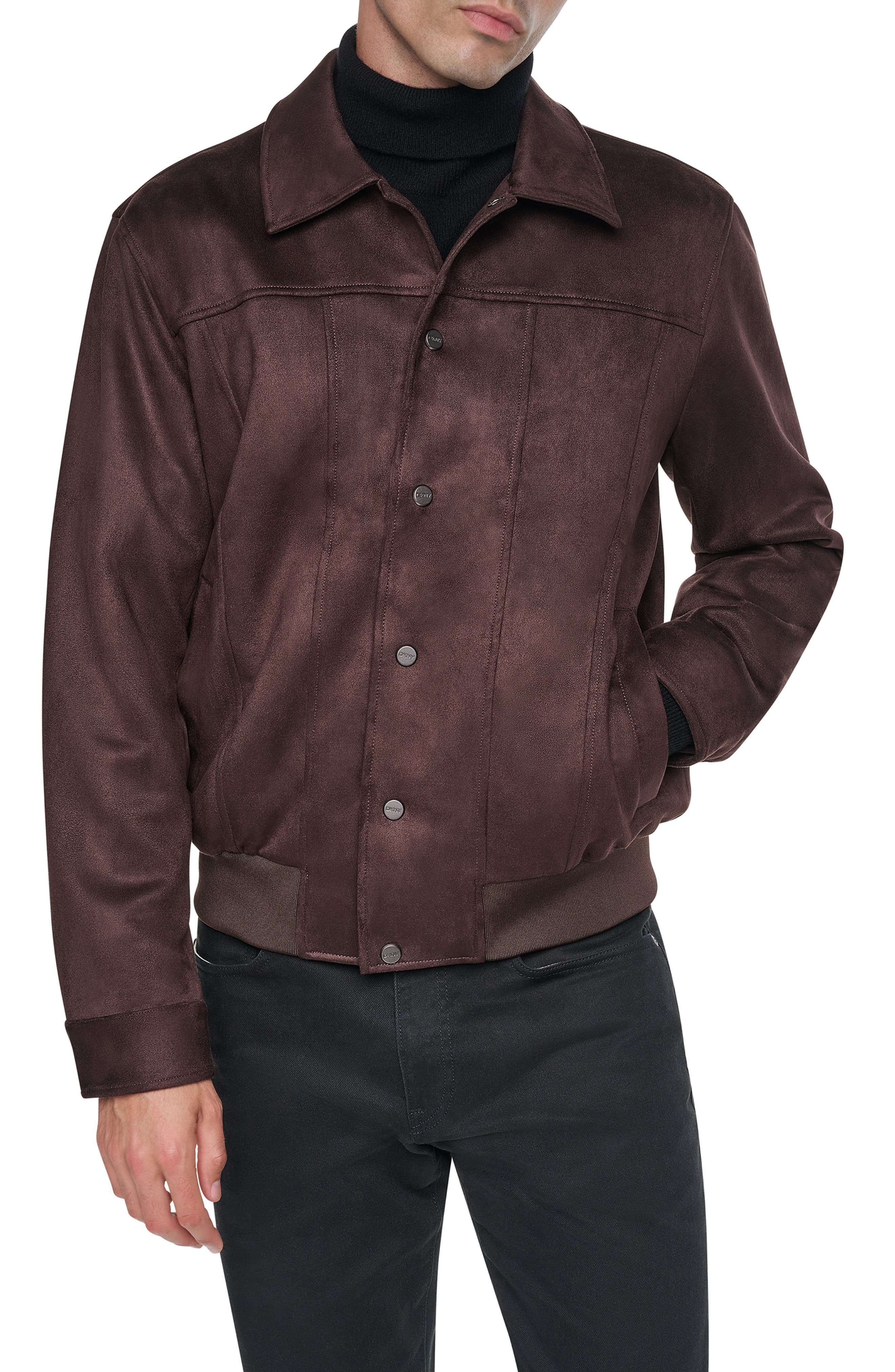 Faux Suede Trucker Jacket