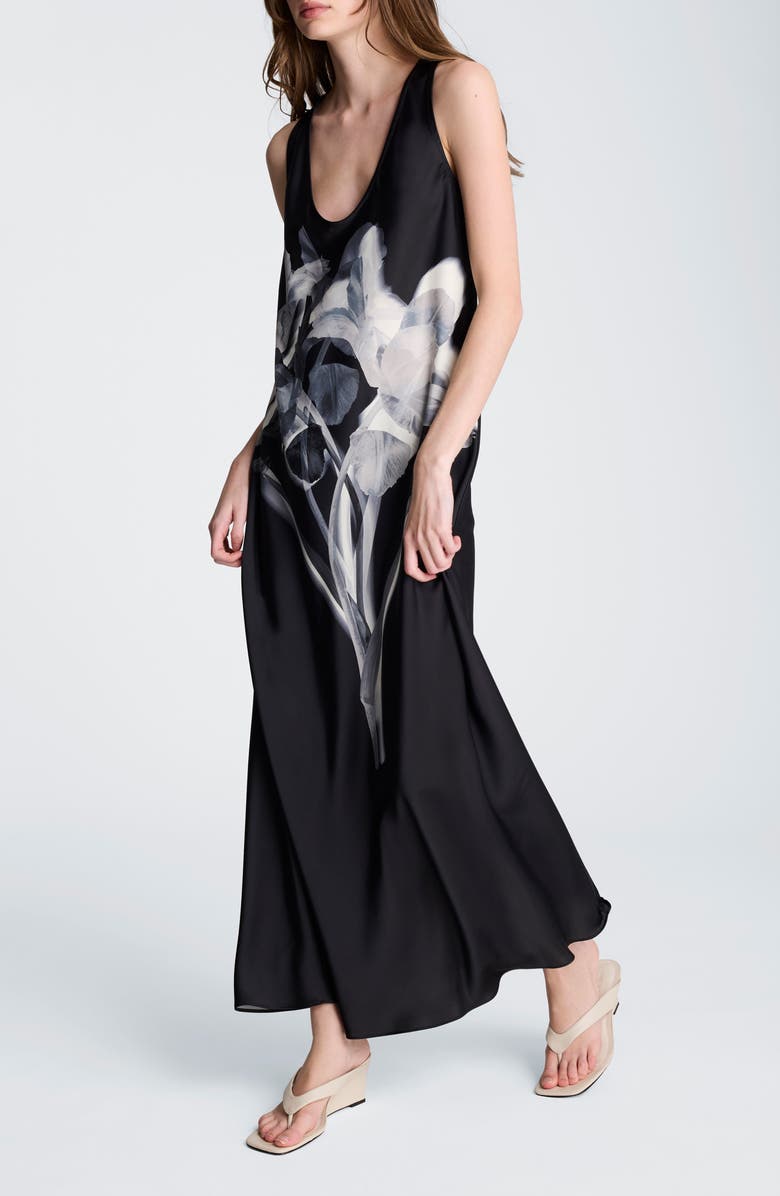 Kenneth Cole Floral Print Sleeveless Satin Maxi Dress, Alternate, color,