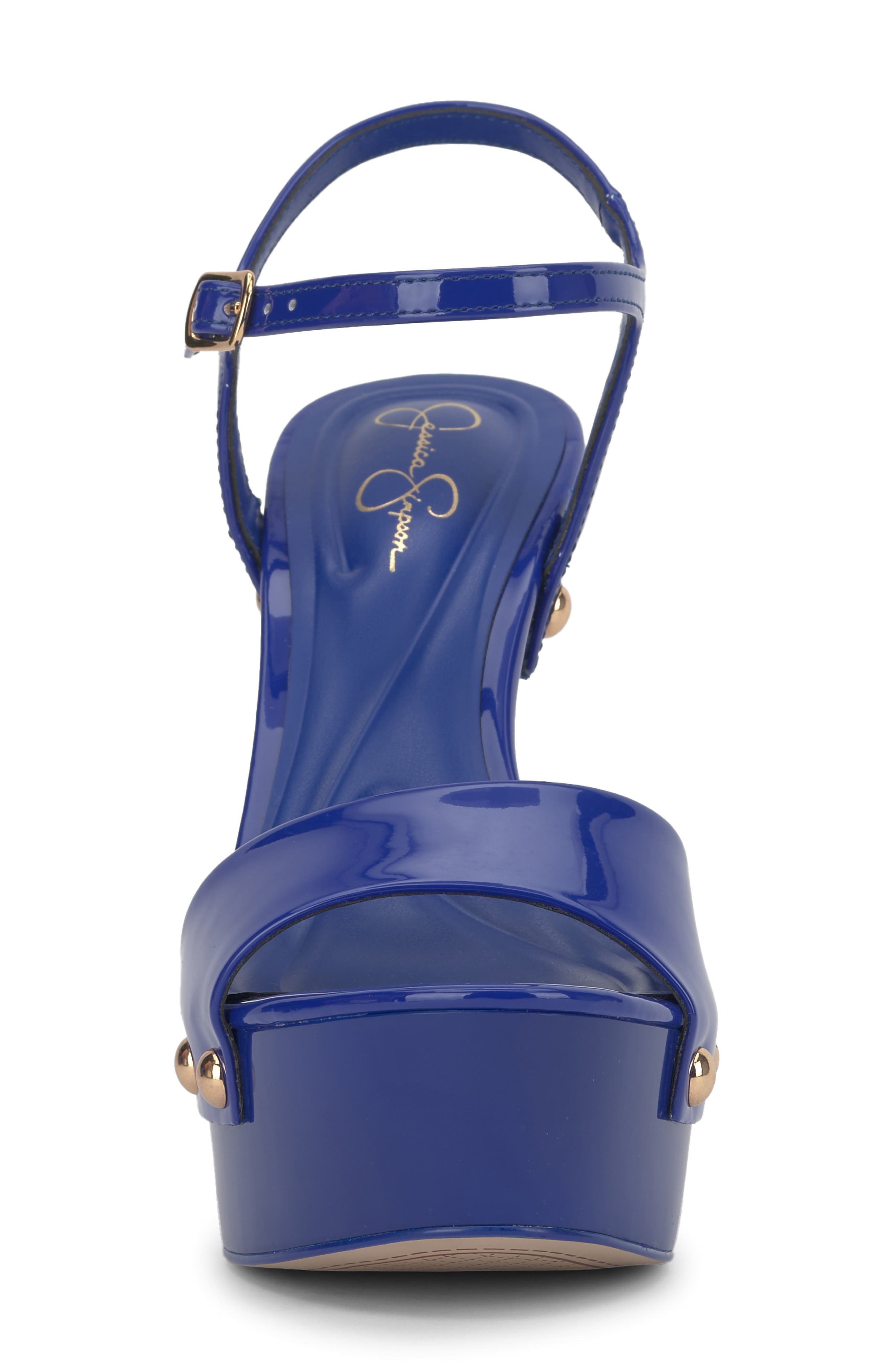 Calenta Ankle Strap Platform Sandal, Alternate, color, BLUE ROYALE