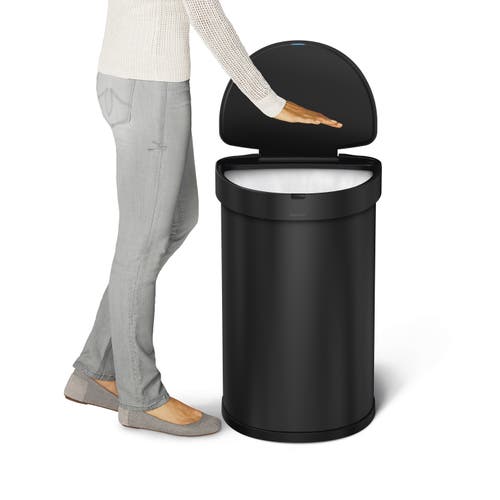 Simplehuman 45l Semi-round Sensor Can In Matte Black