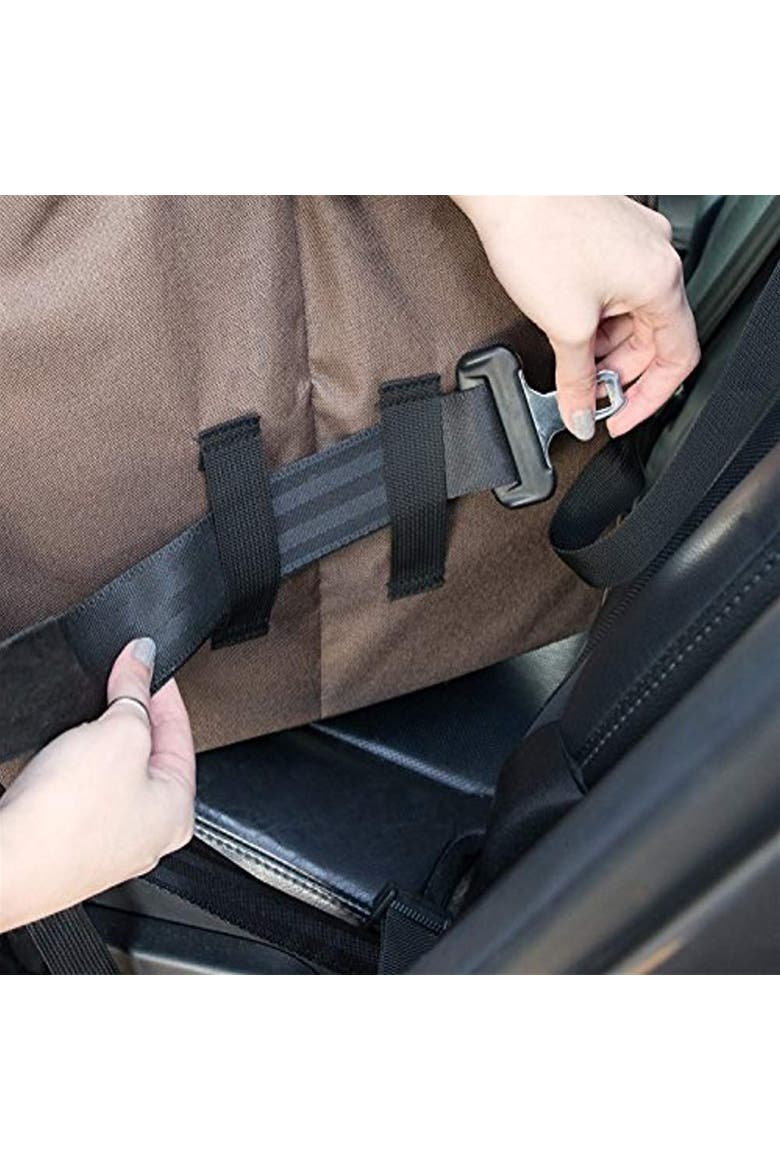 Dog Booster Car Seat with Adjustable Straps and Washable Lining, Alternate, color, Brown