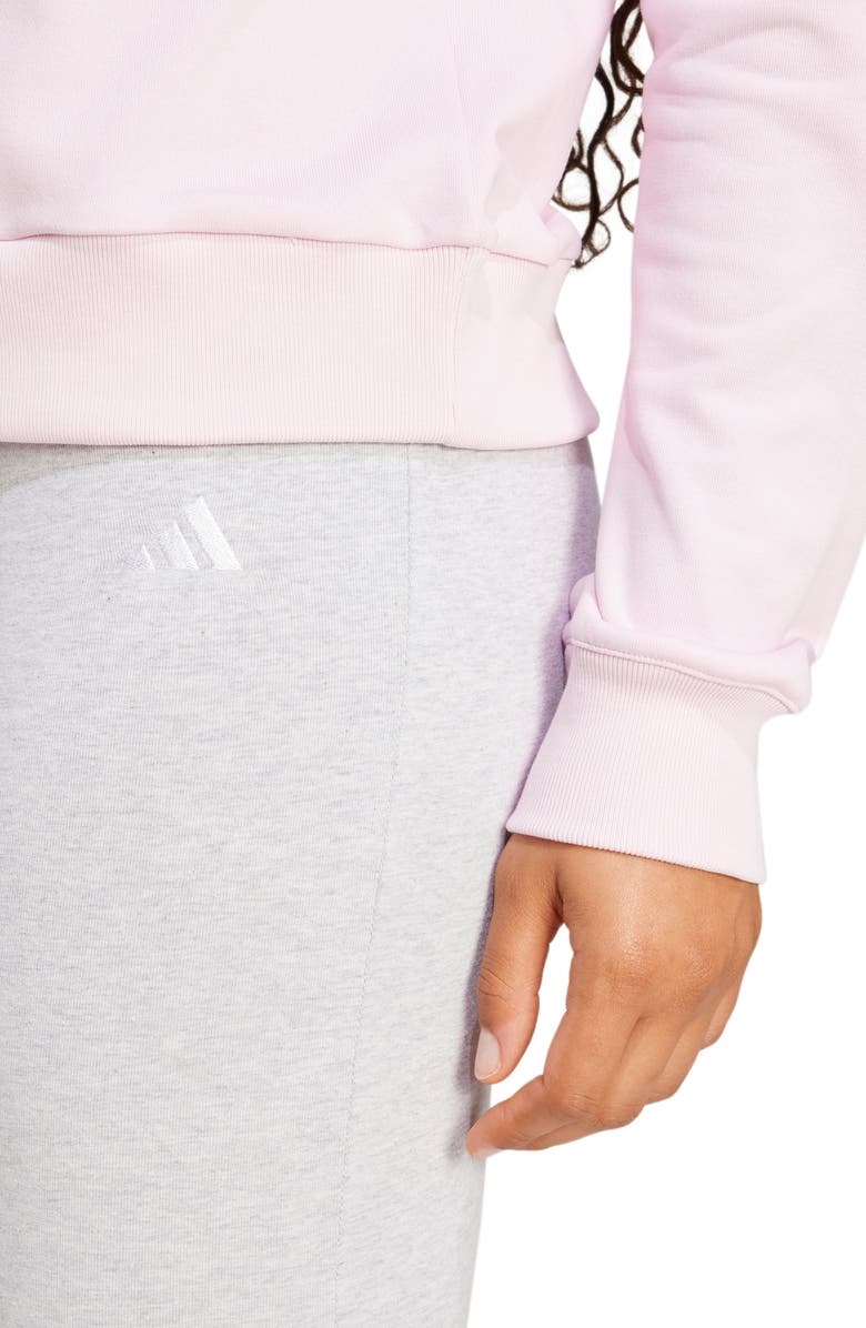 adidas French Terry Quarter Zip Pullover, Alternate, color, Clear Pink/ White