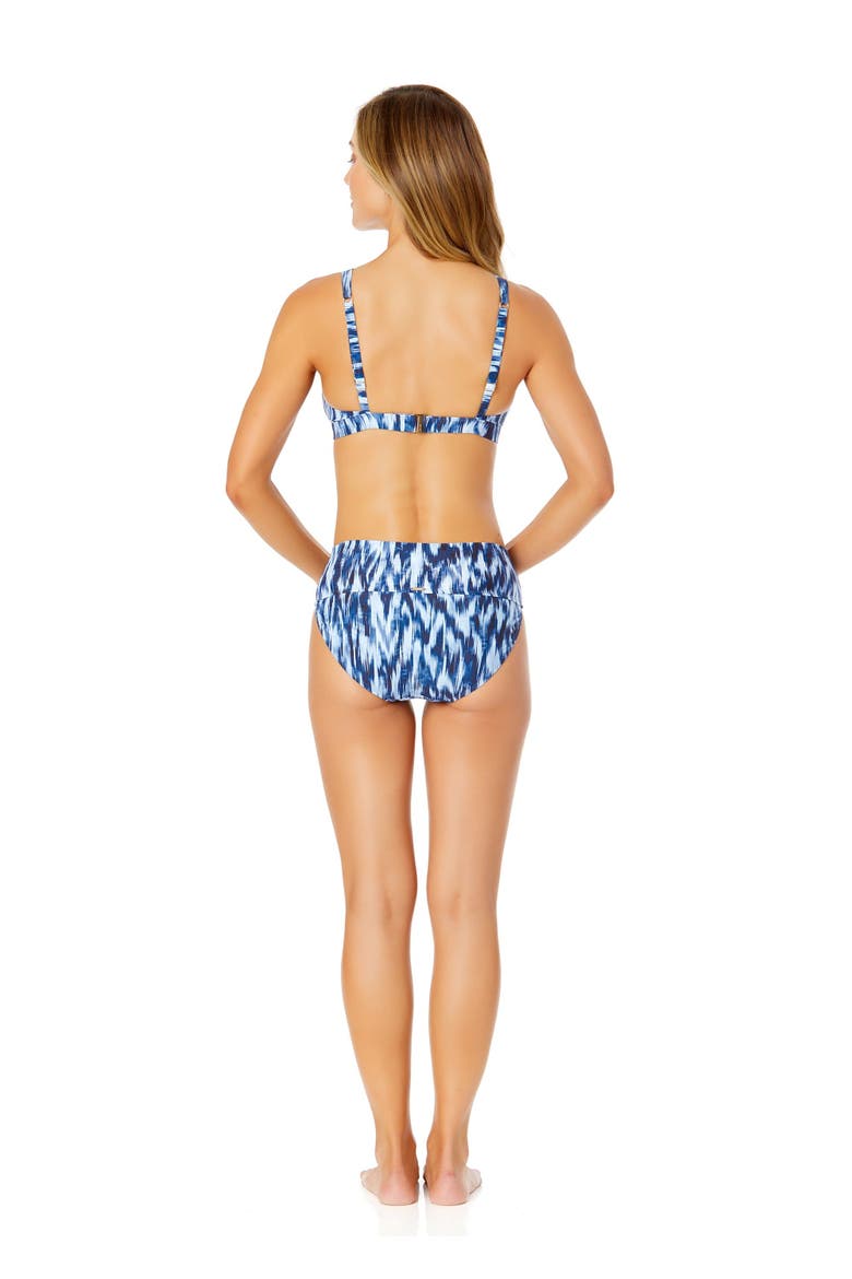 Women's Shibori Geo Ring Plunge Triangle Bikini Swim Top, Alternate, color, Tie Dye Ikat
